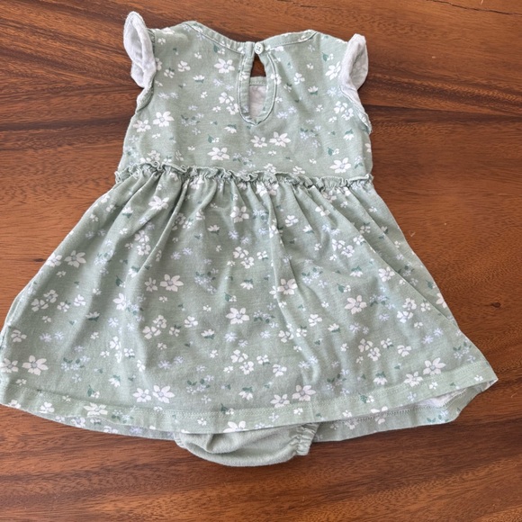 Carter's Sage Green Floral Cotton Casual Dress 12M - Picture 2 of 4